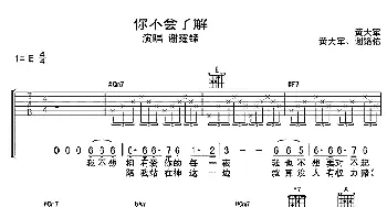 你不会了解(吉他谱) 谢霆锋