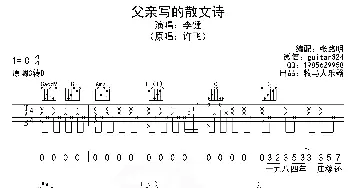 父亲写的散文诗(吉他谱) 许飞/李健  张路明 牧马人乐器出品