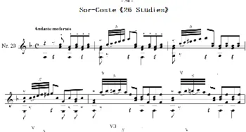 Sor-Coste《26 Studies》(吉他谱)