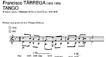 TANGO(Arreglado sobre un Habanera de Carlos Garcia Tolsa)(吉他谱) 弗朗西斯科·泰雷加 Francisco Tarrega (1852-1909)