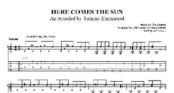 tommy emmanuel here comes the sun(吉他谱)