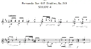Fernando Sor《12 Studies,Op.31》(吉他谱)