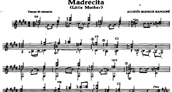 Madrecita(吉他谱) 奥古斯汀·巴里奥斯·曼戈雷(Agustin Barrios Mangore）