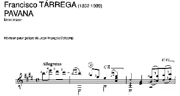 PAVANA(吉他谱) 弗朗西斯科·泰雷加 Francisco Tarrega (1852-1909)