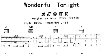 Wonderful tonight(吉他谱) Eric Clapton