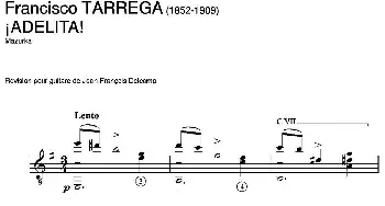 iADELITA!(吉他谱) 弗朗西斯科·泰雷加 Francisco Tarrega (1852-1909)