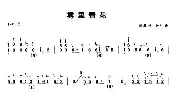 古筝谱 | 雾里看花(弹唱谱) 阎肃 孙川