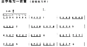 古筝谱 | 古筝按弦练习(四)