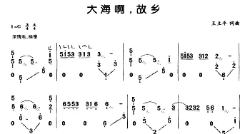 古筝谱 | 大海啊 故乡(弹唱谱) 王立平 王立平