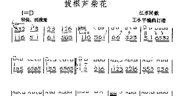 古筝谱 | 拔根芦柴花  江苏民歌 王小平编曲订谱