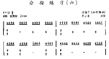 古筝谱 | 古筝分指练习(六)(选调《小河淌水》)何占豪 改编