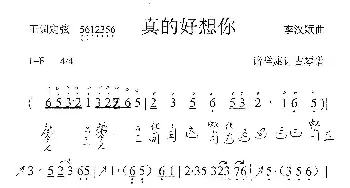 真的好想你(古琴曲 简谱+减字谱)李汉颖