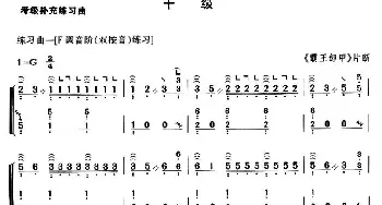 古筝谱 | 考级补充练习曲(十级)