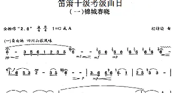 笛箫十级考级曲目 锦城春晓  胡结续