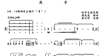 笛子谱 | 燕子  周成龙编曲 詹永明定谱