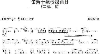 笛箫十级考级曲目 山野  张宝庆