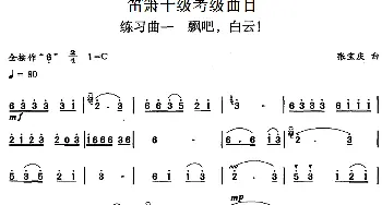 笛箫十级考级曲目 练习曲一(飘吧 白云！)张宝庆