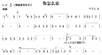 笛子谱 | 你怎么说  司马亮