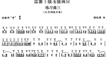 笛箫十级考级曲目 练习曲三(凡字调练习曲)胡结续