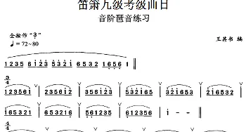 笛箫九级考级曲目 音阶琶音练习  王其书编曲