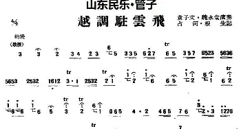 笛子谱 | 越调驻云飞(山东民乐 笛子)占河·根生记谱