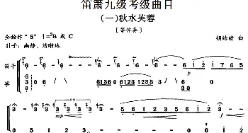 笛箫九级考级曲目 秋水芙蓉  胡结续