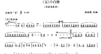 笛子谱 | 小白杨(曲笛)胡结续 改编