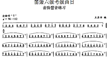 笛箫六级考级曲目 音阶琶音练习  王其书编曲