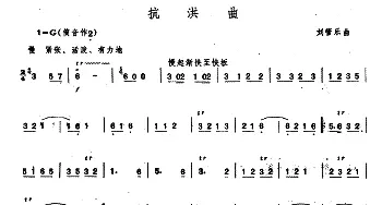 笛子谱 | 抗洪曲  刘管乐