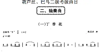 巴乌二级考级曲目 独奏曲(1——9)