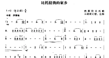 二胡谱 | 比托拉我的家乡  南斯拉夫民歌 王莉莉订谱