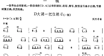 二胡谱 | D大调一把位练习(中国二胡考级规定演奏曲-一级)