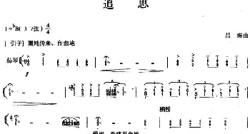 二胡谱 | 追思(二胡+扬琴)吕痴