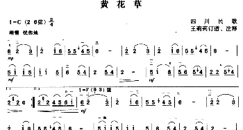 二胡谱 | 黄花草  四川民歌 王莉莉订谱