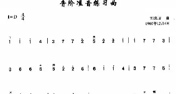 二胡谱 | 音阶准音练习曲  刘北茂