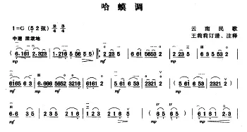 二胡谱 | 蛤蟆调  云南民歌 王莉莉订谱