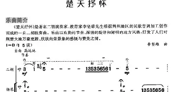 二胡谱 | 楚天抒怀(扬琴伴奏谱)李坚雄