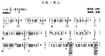 琵琶谱 | 工农一家人(片段)聂耳曲 张棣华改编