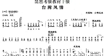 琵琶谱 | 台湾风情 琵琶考级教材十级  刘锡刚 方锦龙