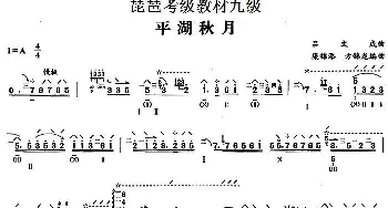 琵琶谱 | 平湖秋月 琵琶考级教材九级  吕文成曲 康锦添 方锦龙编曲