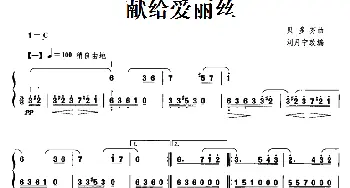 扬琴谱 | 献给爱丽丝  贝多芬曲 刘月宁改编