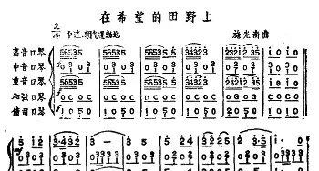 口琴谱 | 在希望的田野上(五重奏)施光南