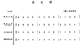 口琴谱 | 欢乐颂(合奏)[德] 贝多芬