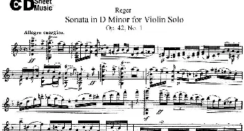 小提琴谱 | Sonata in D Minor for Solo Violin Op.42 No.1