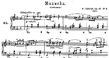 小提琴谱 | Quatre Mazurkas Op.67 Op.3(4首玛祖卡舞曲·3)弗雷德里克·弗朗索瓦·肖邦