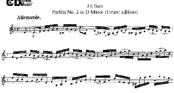 小提琴谱 | 6 Violin Sonatas and Partitas 4.Partita No.2 in D Minor(Urtext edition)J·S·Bach(巴赫）