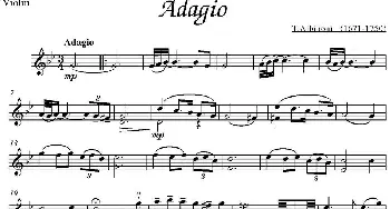 小提琴谱 | Adagio(T.Albinoni作曲版)T.Albinoni