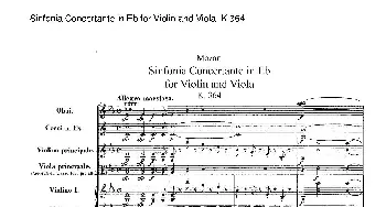 小提琴谱 | 降E大调交响协奏曲(《Sinfonia Concertante in Eb》for Violin and Viola K.364)Mozart(莫扎特）