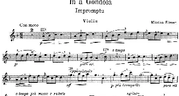 小提琴谱 | In a Gondola  Mischa Elman