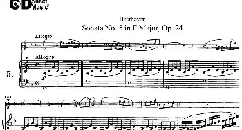 小提琴谱 | Violin Sonata No.5 in F Major Op.24(小提琴+钢琴伴奏)